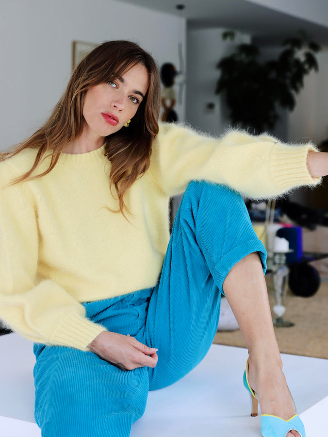 Charger l&#39;image dans la galerie, Pull angora jaune Joie Alix 5.jpeg
