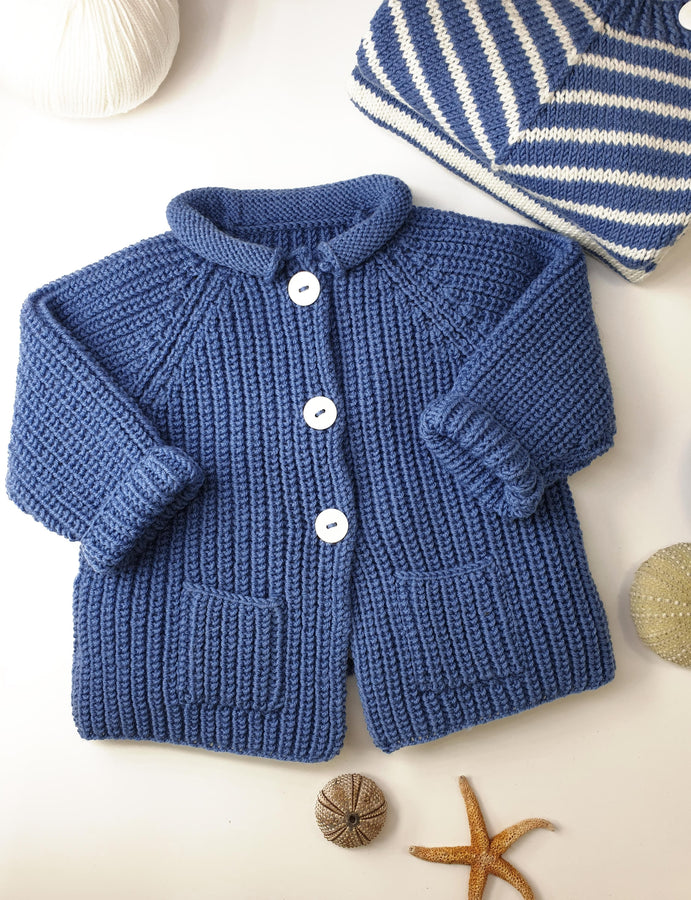 Charger l&#39;image dans la galerie, Veste bébé Acajou à tricoter
