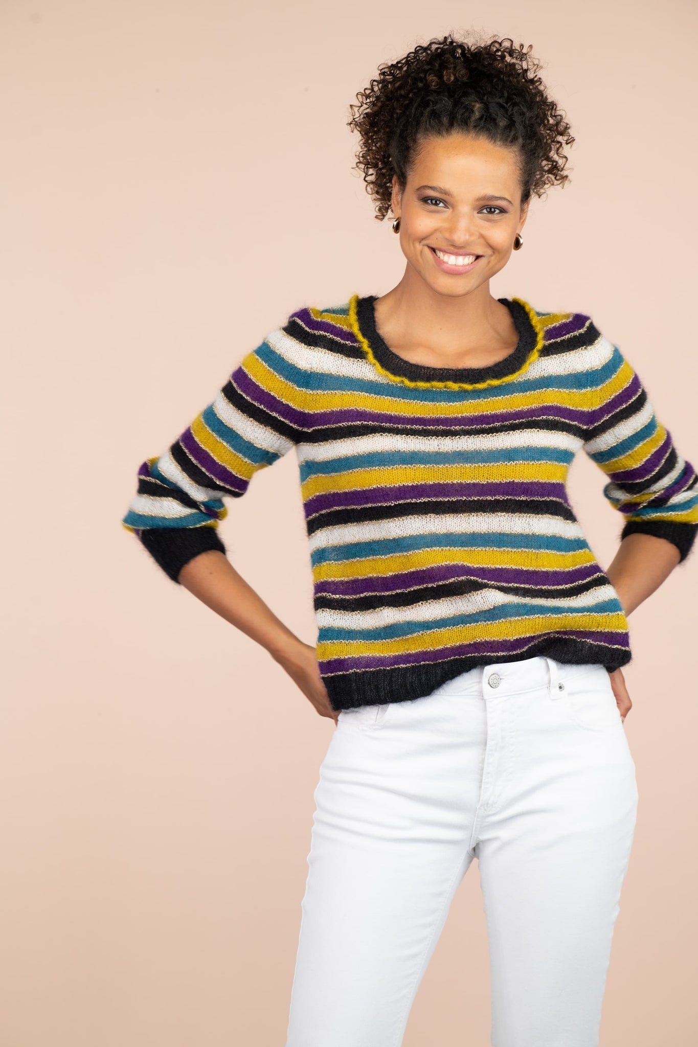Pull Peuplier à tricoter : rayures et confort pour bébé – Anny Blatt
