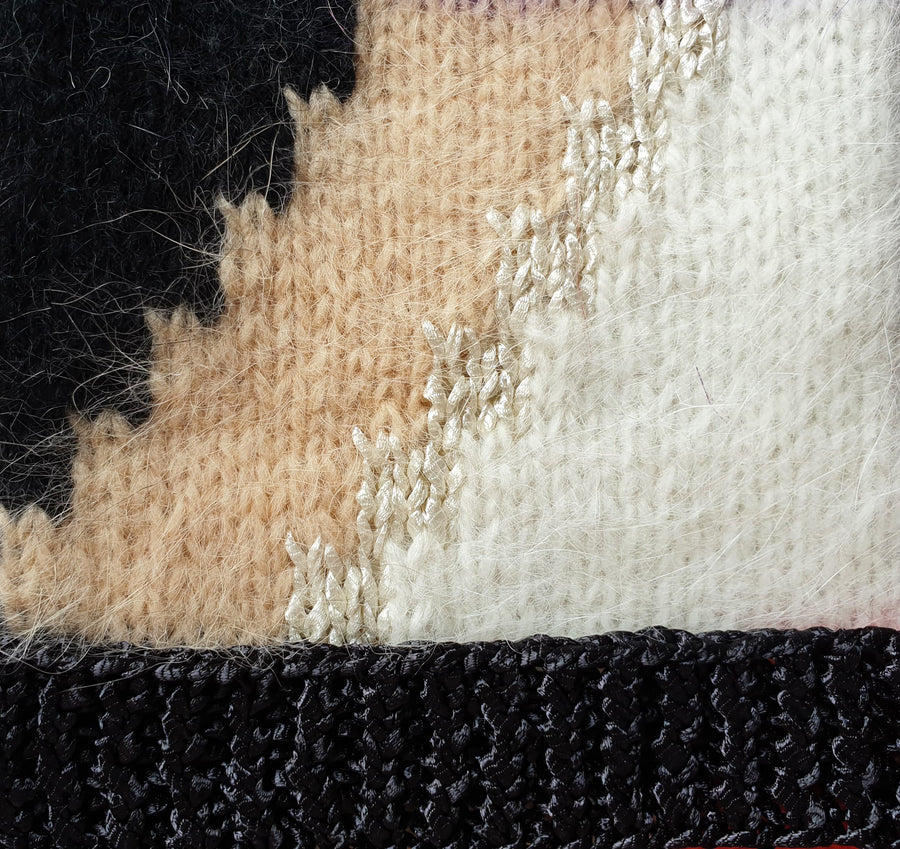 Charger l&#39;image dans la galerie, Pull à tricoter angora noir naturel maud

