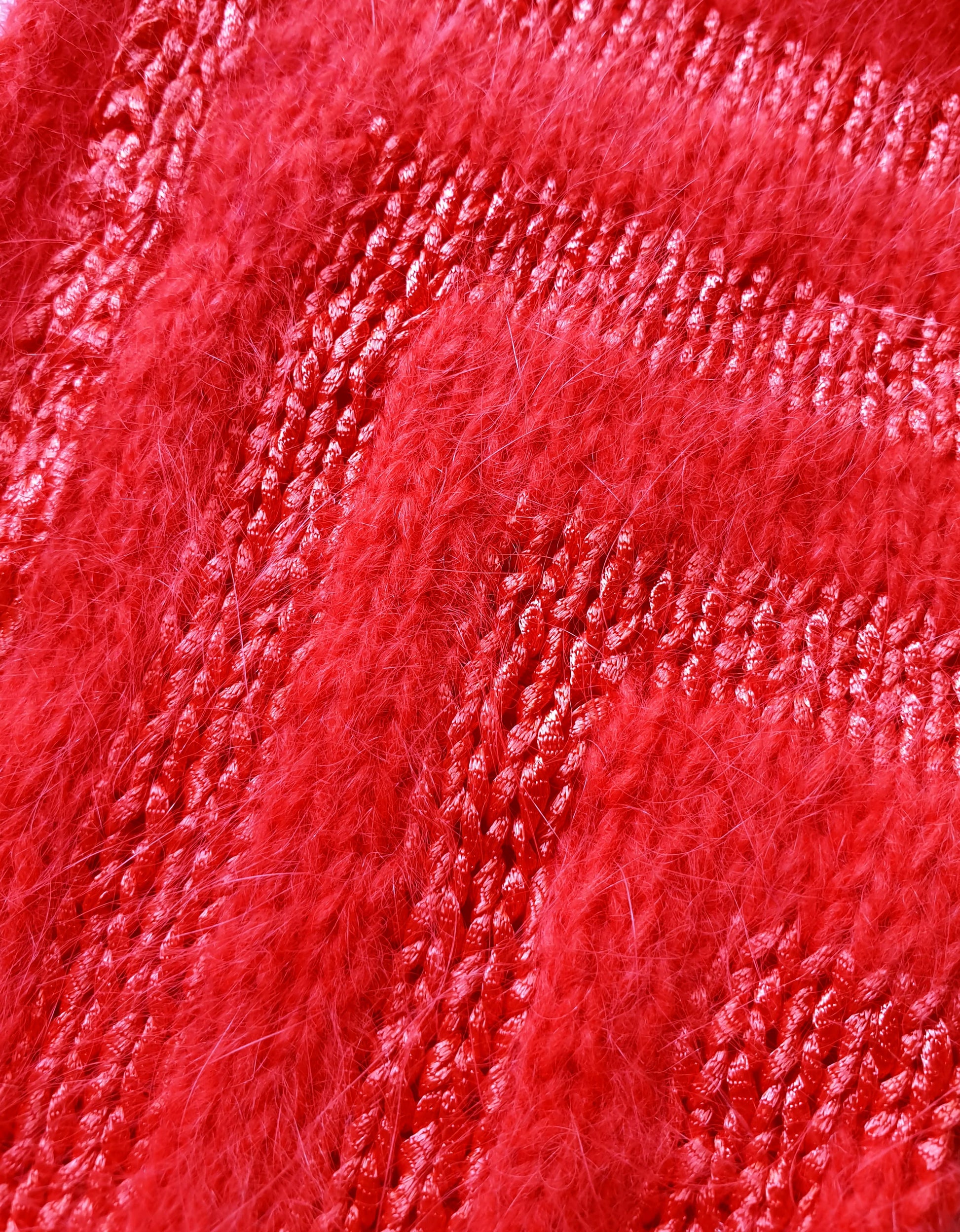Pull à tricoter angora rouge baiser Abysse