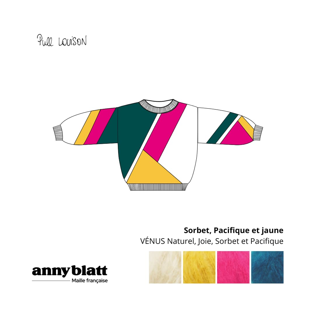 Pull mohair et laine jaune rose pacifique et blanc Louison.png