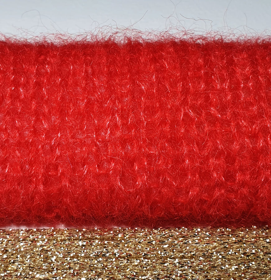 Charger l&#39;image dans la galerie, Tricot mohair et soie Rouge baiser et or honey moon 1
