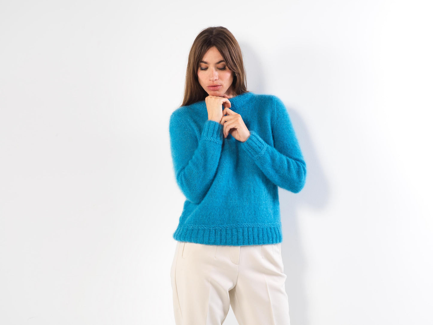 Pull Ambre uni à tricoter