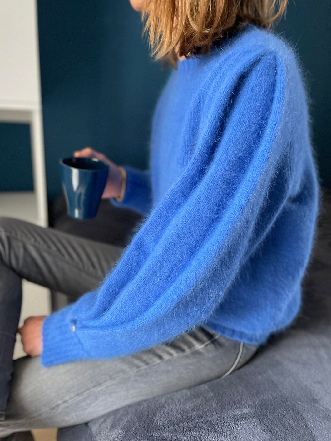 Pull Alix Angora bleu Madone