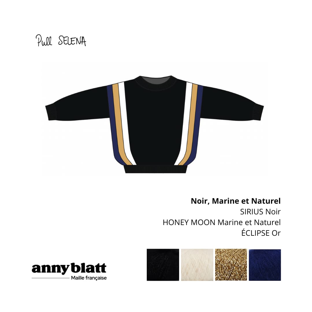 Pull Selena Noir marine et or.png