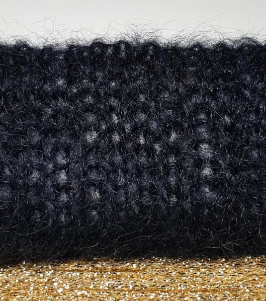 Cardigan à tricoter mohair Noir et or cassis