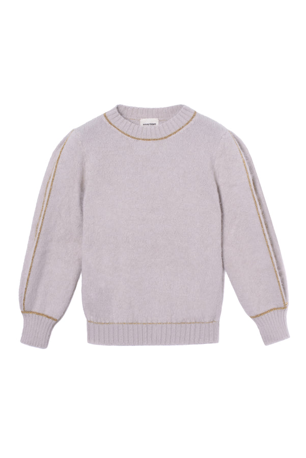 Charger l&#39;image dans la galerie, Pull Alix Angora Beige et doré
