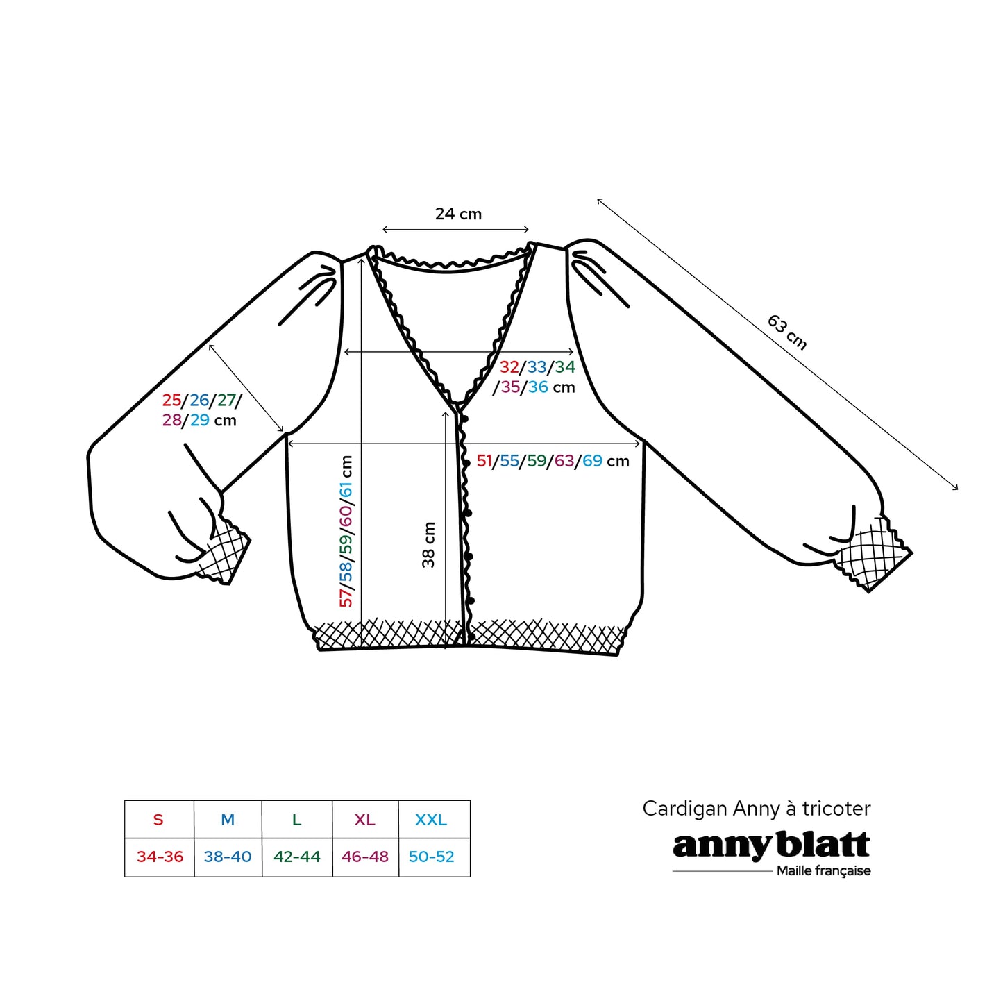 Cardigan Anny à tricoter.