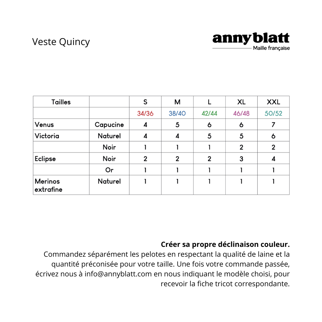 Veste Quincy à tricoter.
