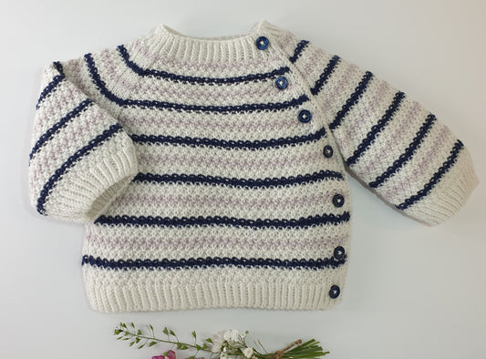 Pull bébé Peuplier à tricoter.