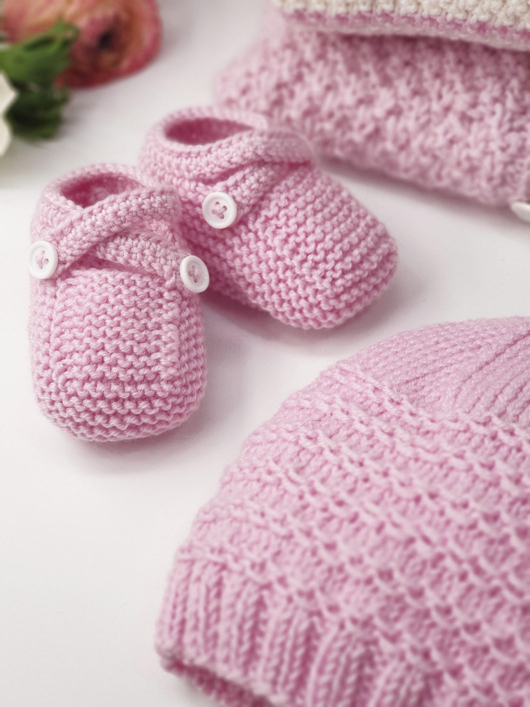 Bonnet et chaussons bébé Lila