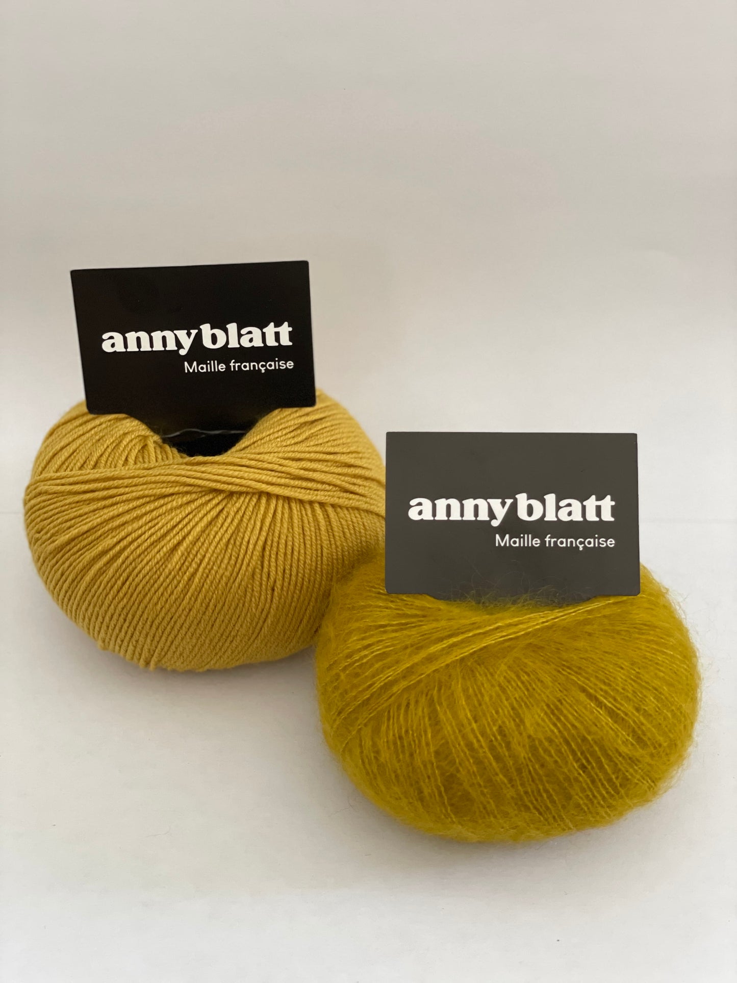pelote mohair et mérinos colza et palmier honey moon et baby blatt extrafine