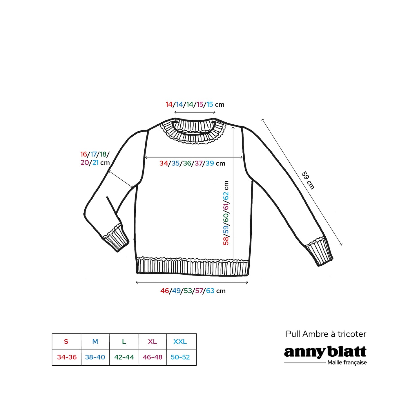 Pull Ambre uni à tricoter