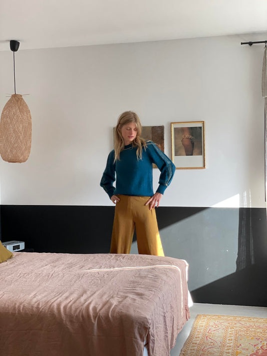 Pull Alix à tricoter en mohair et doré