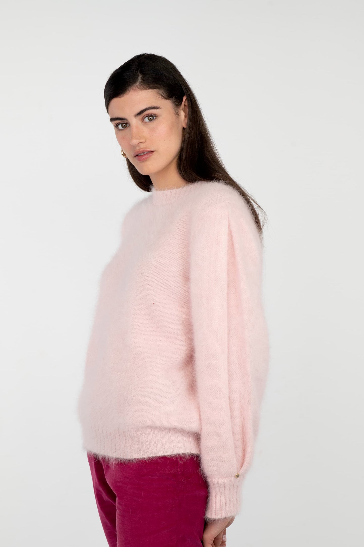 Pull Alix Angora Rose poudré