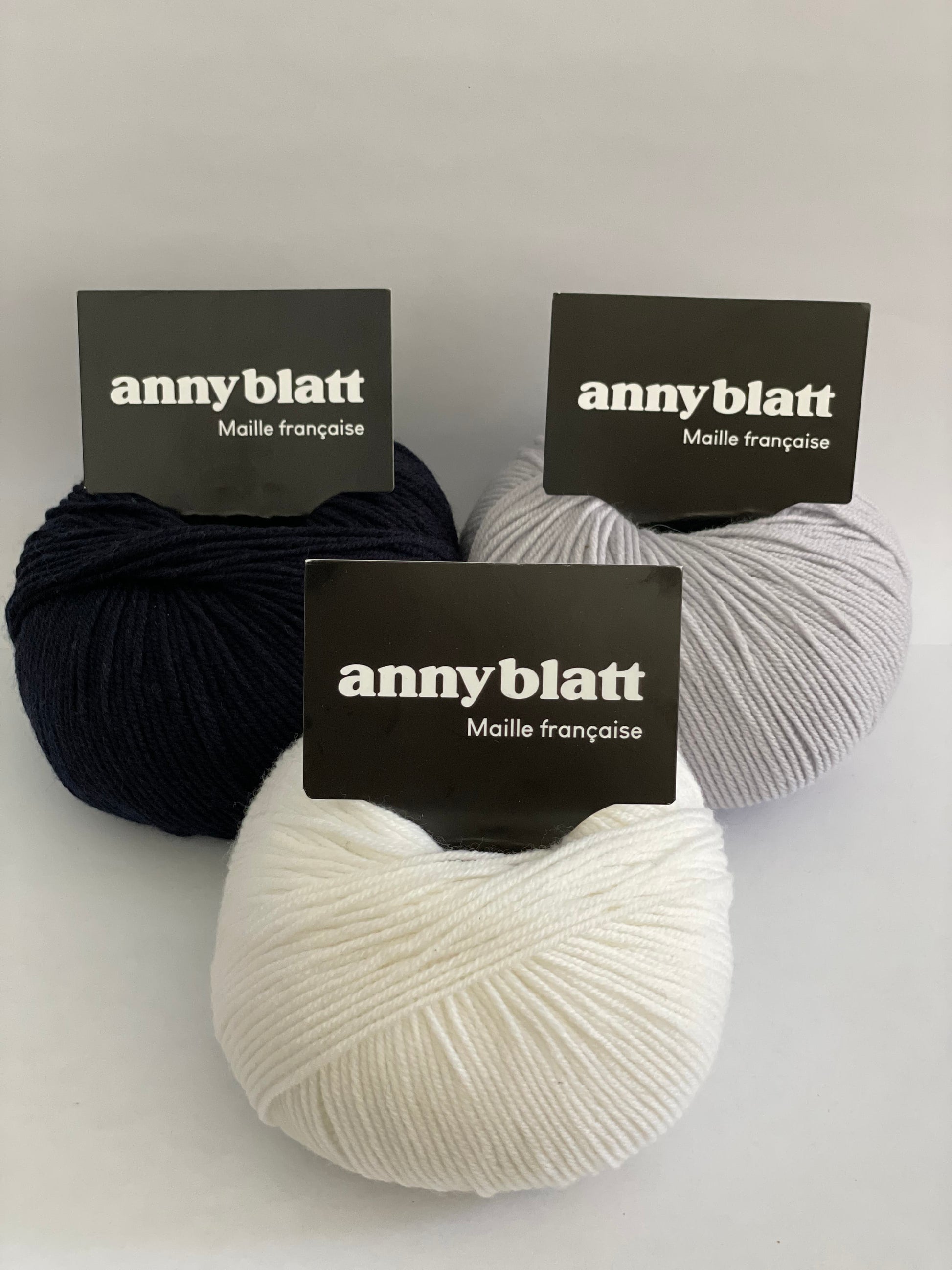 Pelote mérinos perle caban et blanc Baby Blatt extrafine
