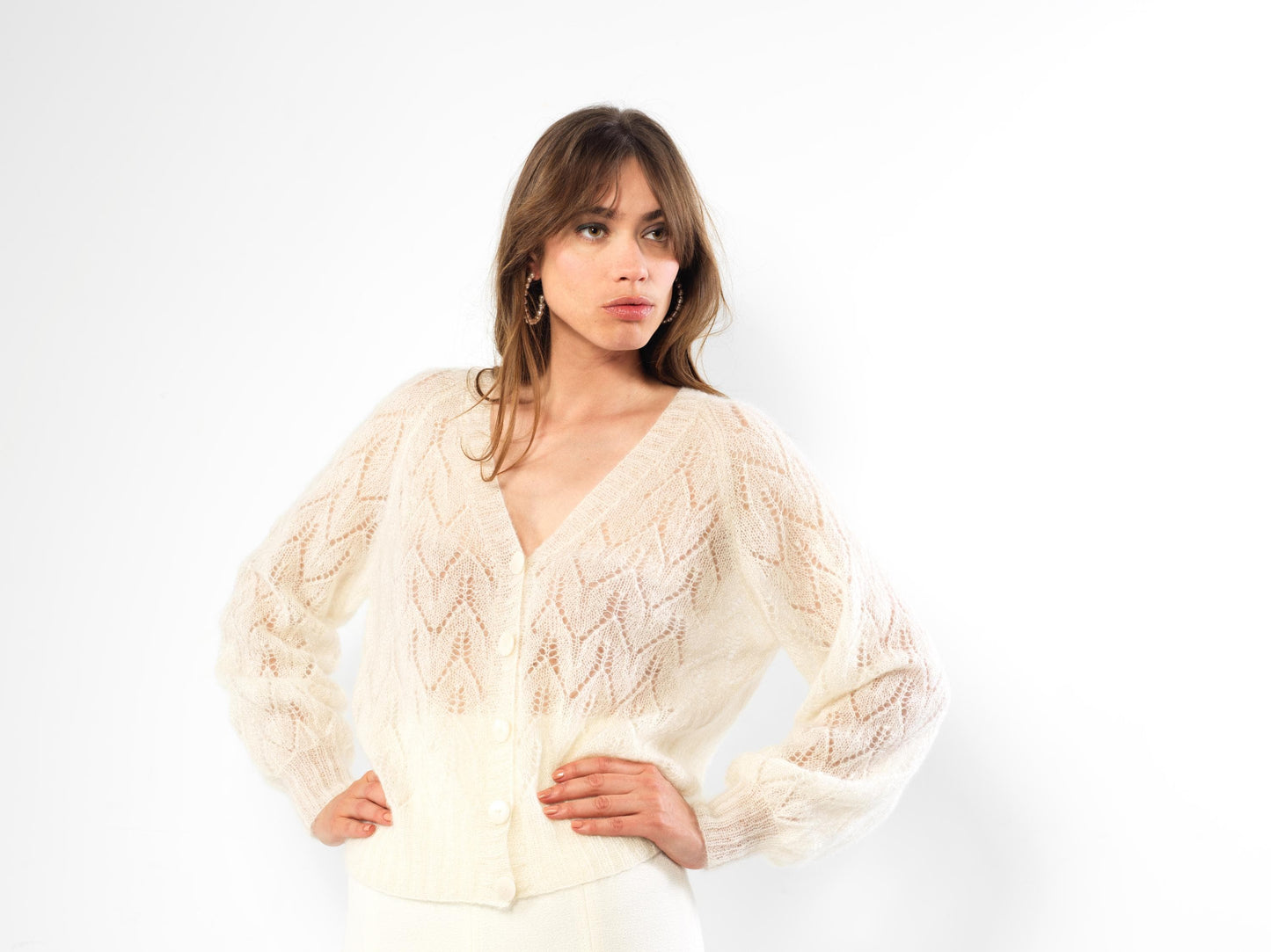 Gilet ajouré Maya à tricoter.
